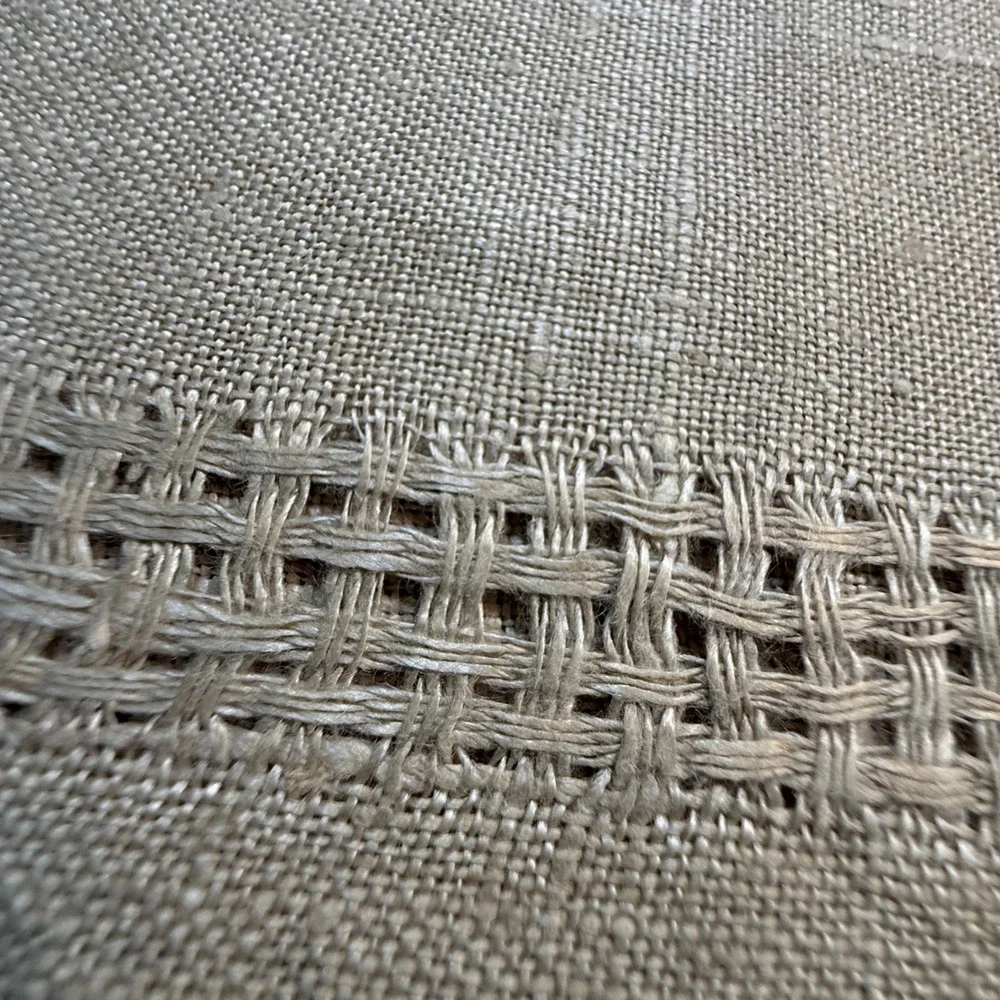 Set of 4 Linen Hemstitch Napkins‎ Natural Beige Tablecloths